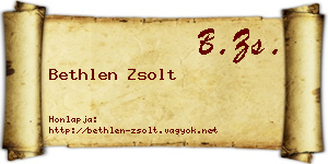 Bethlen Zsolt névjegykártya